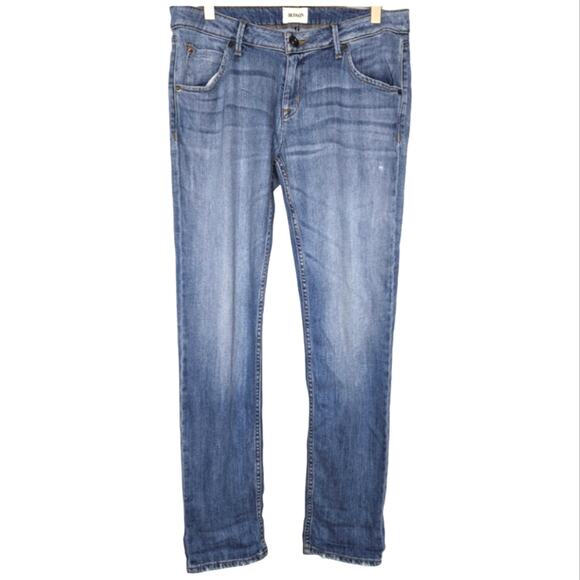 Hudson Jax Boyfriend Skinny Jean Skip Wash Distressed Denim Mid Rise 27 - Picture 2 of 7